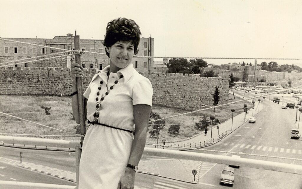 Food writer Joan Nathan before she entered the culinary world, and worked for legendary Jerusalem mayor Teddy Kollek, on the roof of the Jerusalem municipality in 1971 (Courtesy of Nathan family collection)
