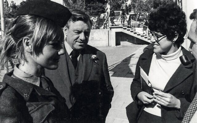 Joan Nathan (far right) worked for renowned Jerusalem mayor Teddy Kollek in the early 1970s (Courtesy of Nathan family collection)