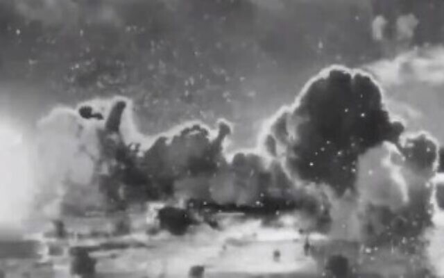 Footage of IDF jets striking targets in southern Lebanon on April 15, 2024. (Screen capture/X)