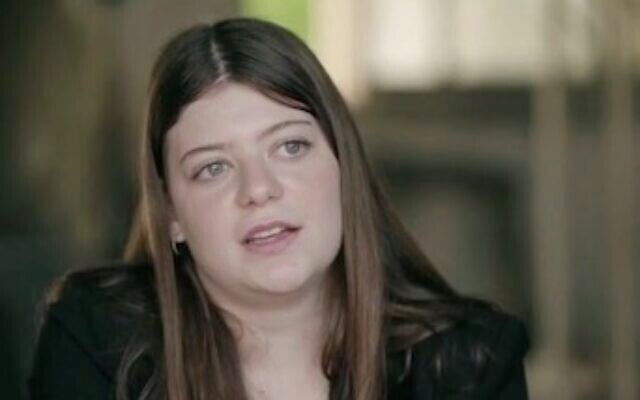 Noga Weiss is interviewed on Channel 12 on April 25, 2024. (Screen capture)