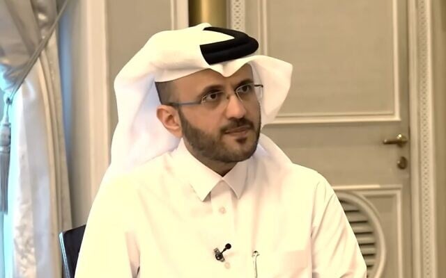 Adviser to Qatar's prime minister, Dr. Majed al-Ansari, speaks to the Kan public broadcaster, April 28, 2024. (Kan screenshot: used in accordance with Clause 27a of the Copyright Law) Adviser to Qatar's prime minister, Dr. Majed al-Ansari, speaks to the Kan public broadcaster, April 28, 2024. (Kan screenshot: used in accordance with Clause 27a of the Copyright Law)
