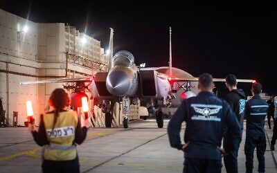 Israeli Air Force fighter jets are seen in an undated image published by the IDF on April 14, 2024. (Israel Defense Forces)