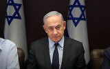 Prime Minister Benjamin Netanyahu speaks at a security cabinet meeting, April 4, 2024. (Channel 12 screenshot: used in accordance with Clause 27a of the Copyright Law)