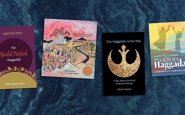 Among the new Haggadahs to be published in 2024 are several for families and one for Star Wars fans. (Collage by Mollie Suss/JTA)