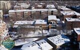 Birdseye view of the Belz Yeshiva Ketana in Montreal, Canada. (Belz fundraising video/YouTube)
