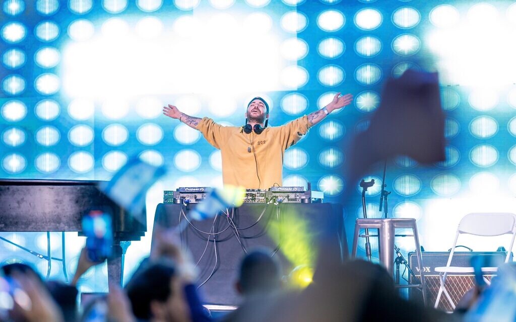 DJ Daniel Vaknin at the 'We Will Dance Again' concert at the Massachusetts Institute of Technology in Cambridge, May 16, 2024. (Courtesy of Leora Kimmel Greene)