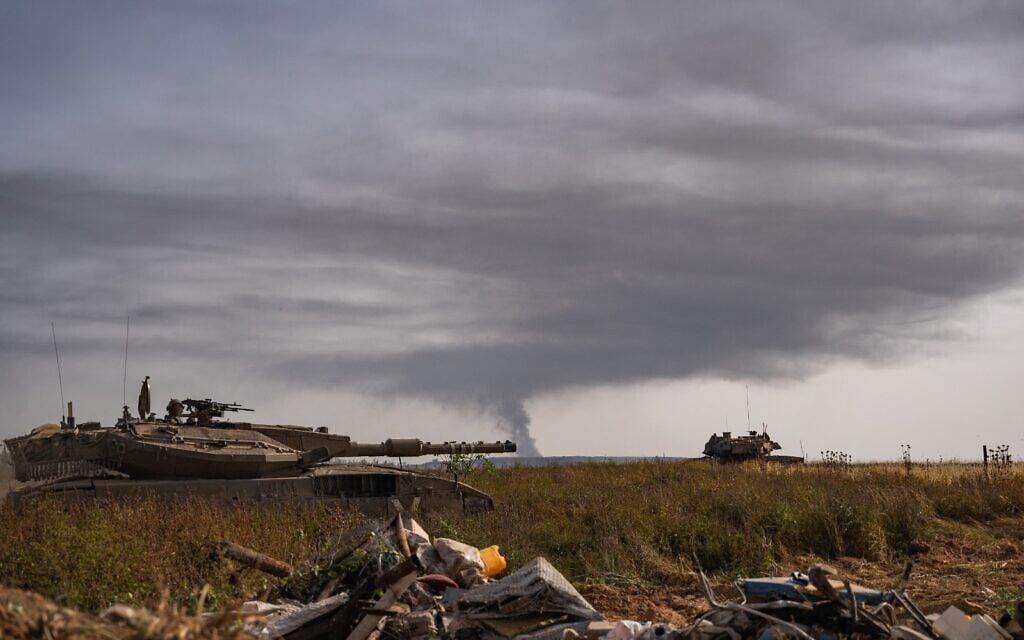 IDF troops operate in the central Gaza corridor, in a handout image published May 1, 2024. (Israel Defense Forces)