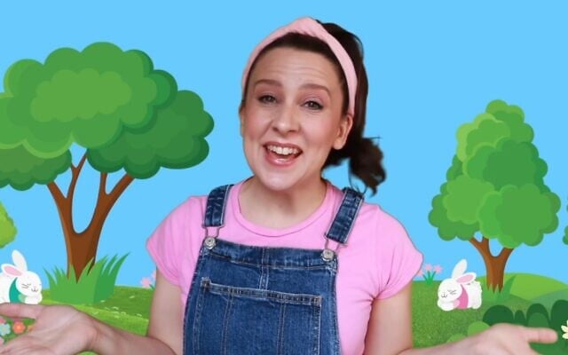 Ms. Rachel, the hit children's video educator and singer-songwriter, in a clip from one of her videos. (Screenshot via YouTube/ JTA)