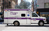 Illustrative: An NYU Langone Health ambulance in New York City, March 26, 2020. (Cindy Ord / Getty Images North America / Getty Images via AFP)