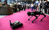 File - Defense robots from US Darley Defense (L) and Israel's General Robotics face off at the Eurosatory international land and air defense and security trade fair, in Villepinte, a northern suburb of Paris, on June 13, 2022. (Emmanuel Dunand/AFP)