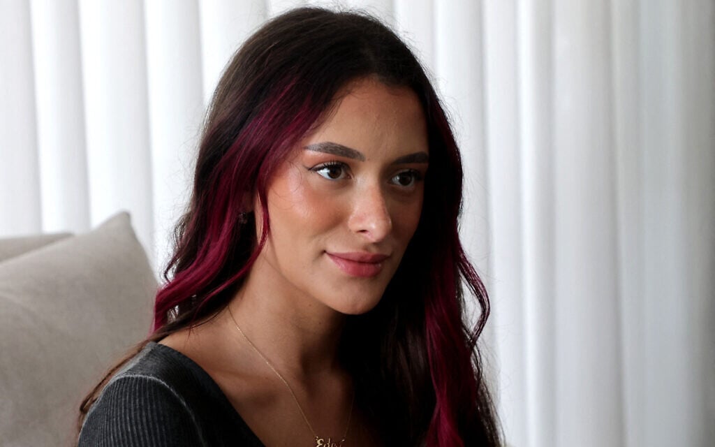 Israel's 20-year-old Eurovision contestant Eden Golan is pictured during an interview at her house in Tel Aviv, on April 22, 2024 (GIL COHEN-MAGEN / AFP)