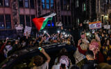Anti-Israel protesters chant outside The City College Of New York (CUNY) one day after the NYPD cracked down on protest camps at both Columbia University and CUNY on May 1, 2024 in New York City. (Alex Kent/Getty Images/AFP)