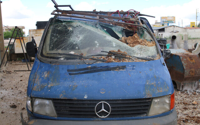 A picture taken on May 6, 2024 shows a damaged vehicle following an overnight Israeli air strike that the IDF said targeted Hezbollah compound in an area near the Bekaa Valley city of Baalbek (AFP) A picture taken on May 6, 2024 shows a damaged vehicle following an overnight Israeli air strike that the IDF said targeted Hezbollah compound in an area near the Bekaa Valley city of Baalbek (AFP)