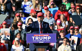 Former US president and 2024 Republican presidential hopeful Donald Trump speaks during a campaign rally in Wildwood, New Jersey, on May 11, 2024. (Jim WATSON / AFP)