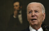 US President Joe Biden speaks about the situation in the Middle East, in the State Dining Room of the White House on May 31, 2024 (Brendan Smialowski / AFP)