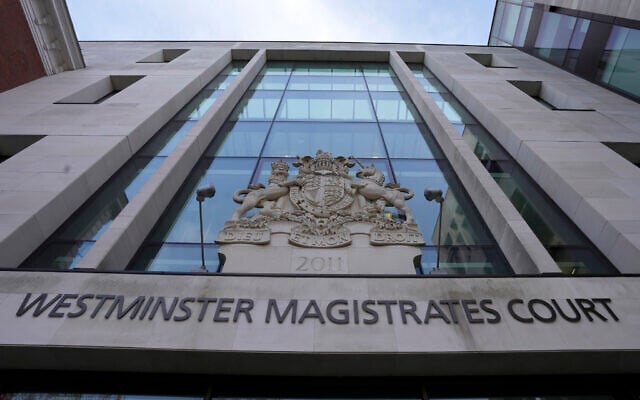 The Westminster Magistrates Court in London, Tuesday, Jan. 17, 2023. (AP Photo/Frank Augstein)