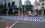 Illustrative: Australian police block a street near a crime scene at Bondi Junction in Sydney, April 14, 2024. (Rick Rycroft/AP)