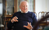 Holocaust survivor Herbert Rubinstein talks during an interview with The Associated Press at his home in Dusseldorf, Germany, April 25, 2024. (AP Photo/Martin Meissner)