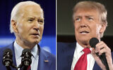 In this combination photo, US President Joe Biden speaks May 2, 2024, in Wilmington, North Carolina, left, and Republican presidential candidate former president Donald Trump speaks at a campaign rally, May 1, 2024, in Waukesha, Wisconsin. (AP Photo)