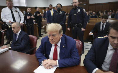 Former US president Donald Trump attends his trial at the Manhattan Criminal court, May 6, 2024, in New York. (Win McNamee/ Pool Photo via AP)