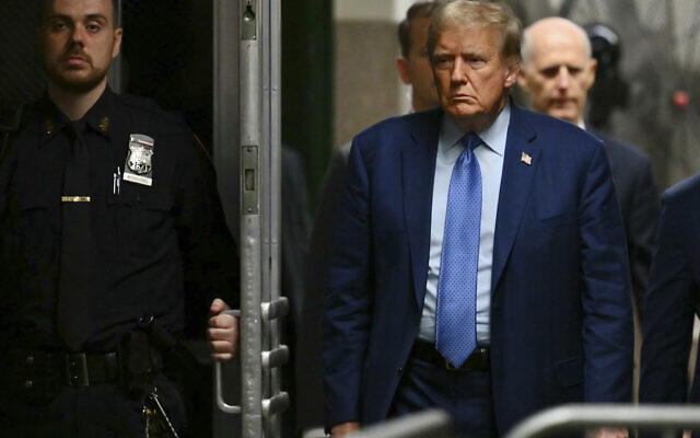 Former President Donald Trump arrives at Manhattan Criminal Court in New York, Thursday, May 9, 2024. (Angela Weiss/Pool Photo via AP) Former President Donald Trump arrives at Manhattan Criminal Court in New York, Thursday, May 9, 2024. (Angela Weiss/Pool Photo via AP)