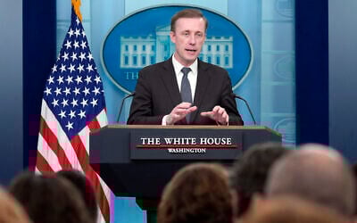 White House National Security Adviser Jake Sullivan speaks during the daily briefing at the White House in Washington, May 13, 2024. (Susan Walsh/AP)
