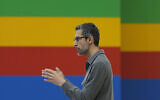 Alphabet CEO Sundar Pichai speaks at a Google I/O event in Mountain View, California on Tuesday, May 14, 2024. (AP Photo/Jeff Chiu)
