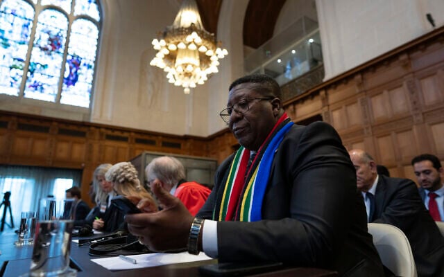Ambassador of the Republic of South Africa to the Netherlands, Vusimuzi Madonsela, wait for judges to enter the International Court of Justice, or World Court, in The Hague, Netherlands, May 24, 2024 (AP Photo/Peter Dejong) Ambassador of the Republic of South Africa to the Netherlands, Vusimuzi Madonsela, wait for judges to enter the International Court of Justice, or World Court, in The Hague, Netherlands, May 24, 2024 (AP Photo/Peter Dejong)
