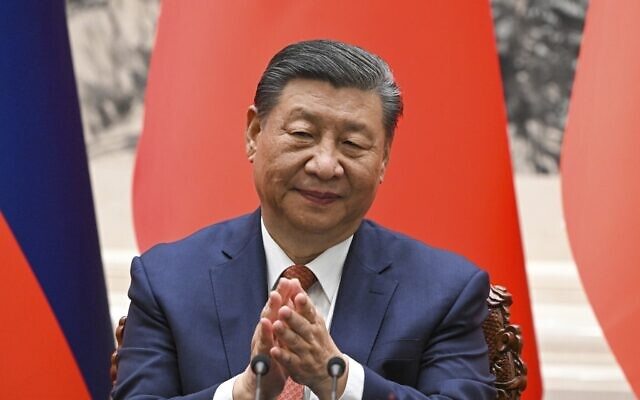 Chinese President Xi Jinping applauds during a signing ceremony at the Great Hall of the People in Beijing, China, May 16, 2024. (Sergei Guneyev, Sputnik, Kremlin Pool Photo via AP) Chinese President Xi Jinping applauds during a signing ceremony at the Great Hall of the People in Beijing, China, May 16, 2024. (Sergei Guneyev, Sputnik, Kremlin Pool Photo via AP)
