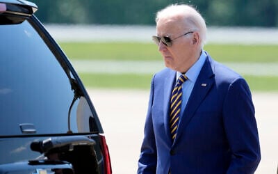 US President Joe Biden walks to his vehicle after arriving on Marine One at Delaware Air National Guard Base in New Castle, Del., Friday, May 24, 2024. (AP Photo/Alex Brandon)