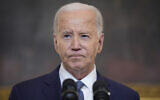 US President Joe Biden delivers remarks on the Israel-Hamas war, from the State Dining Room of the White House, May 31, 2024, in Washington. (AP Photo/Evan Vucci)