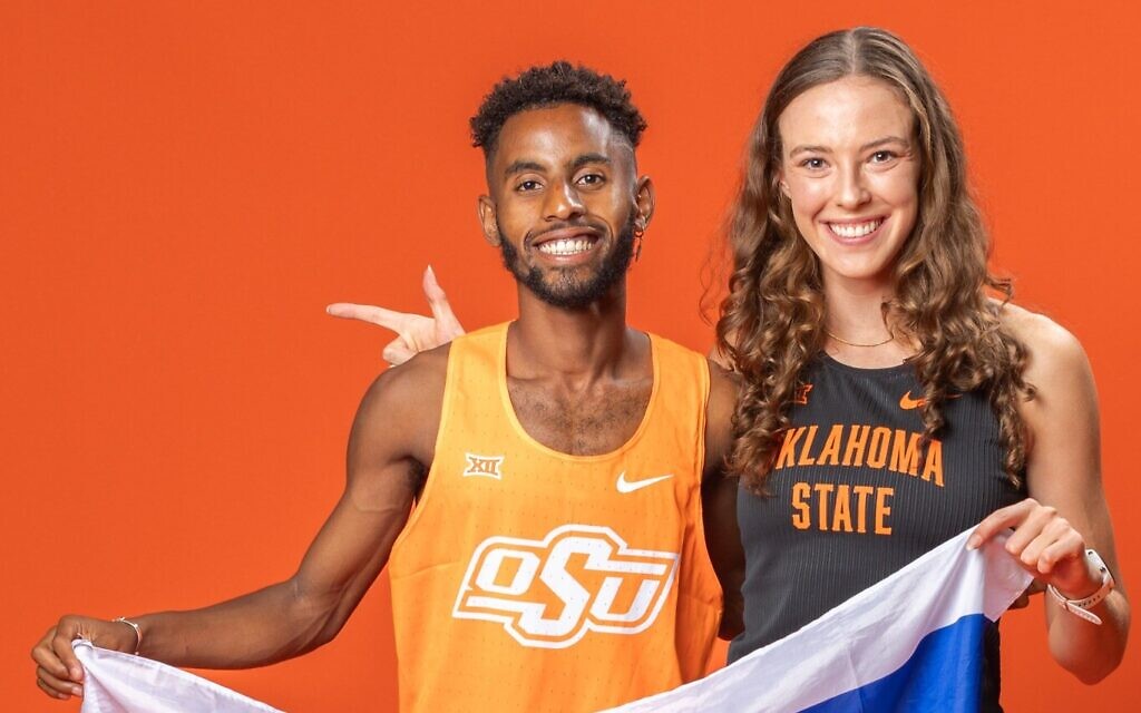 Israeli runners Adisu Guadie, left, and Sivan Auerbach, right, run for Oklahoma State. (Mason Harbour/Run4okstate) Israeli runners Adisu Guadie, left, and Sivan Auerbach, right, run for Oklahoma State. (Mason Harbour/Run4okstate)