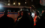 Police outside Columbia University, April 30, 2024. (Luke Tress via JTA)