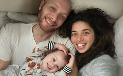 Amit Halivni Bar-Peled at right, with her late husband Yuval and son Jon-Jon (Israel Story)