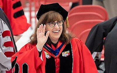 Cornell University president Martha Pollack at the 2021 commencement ceremony. (Creative Commons/Kenneth C. Zirkel via Wikipedia)