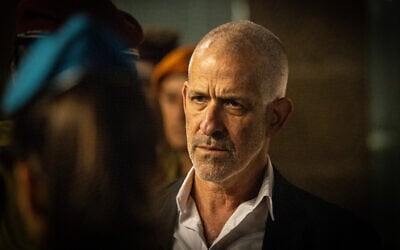 Ronen Bar, head of the Shin Bet security agency, attends a Holocaust Remembrance Day ceremony at the Yad Vashem memorial in Jerusalem, May 5, 2024. (Chain Goldberg/Flash90)