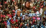 Demonstrators protest calling for the release of Israeli hostages held in the Gaza Strip outside Hakirya Base in Tel Aviv, May 8, 2024. (Avshalom Sassoni/Flash90)