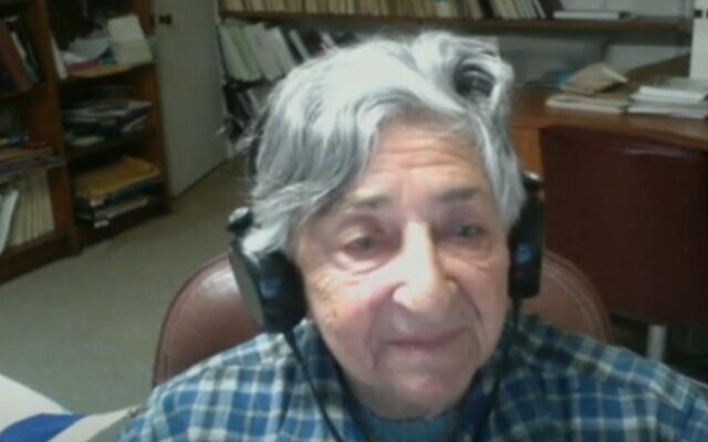 Holocaust survivor Susanne DeWitt speaks to Channel 12 news, May 6, 2024 (Video screenshot; used in accordance with Clause 27a of the Copyright Law)