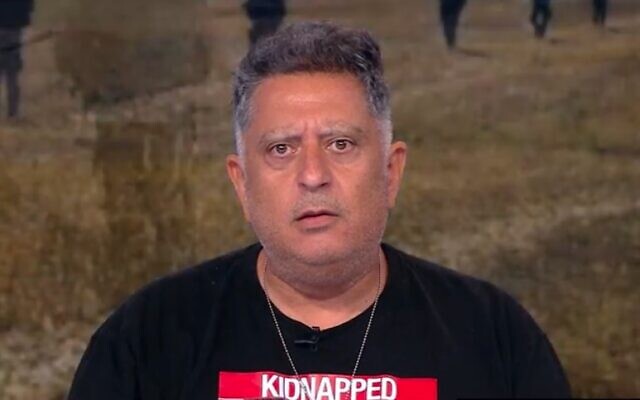 Eli Albag is interviewed on Channel 12 on May 22, 2024. (Screen capture)