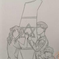 Art piece from a display at Ulpanit Elisheva girls school in Pardes Hannah-Karkur. (courtesy)