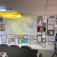 Art display at Ulpanit Elisheva girls school in Pardes Hannah-Karkur. (courtesy)