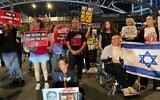 Hostages' families and their supporters calling for an immediate deal to release their loved ones block Begin Street in Tel Aviv, May 2, 2024. (Yael Gadot/Pro-Democracy Movement)