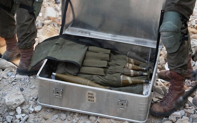 A weapons cache found by IDF troops adjacent to a mosque in Gaza's Jabaliya, May 29, 2024. (Israel Defense Forces) A weapons cache found by IDF troops adjacent to a mosque in Gaza's Jabaliya, May 29, 2024. (Israel Defense Forces)