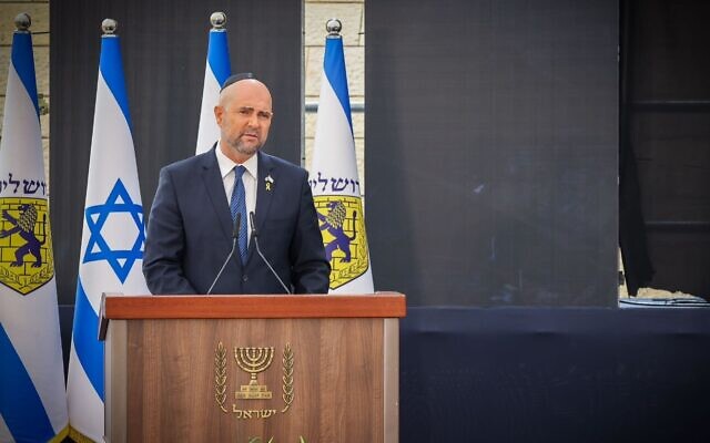 Knesset speaker Amir Ohana speaks at a pre-Memorial Day Ceremony at Yad Labanim, May 12, 2024. (Noam Moskowitz, Office of the Knesset Spokesperson) Knesset speaker Amir Ohana speaks at a pre-Memorial Day Ceremony at Yad Labanim, May 12, 2024. (Noam Moskowitz, Office of the Knesset Spokesperson)