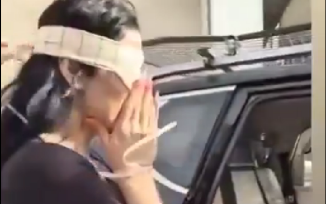 Rasha Kareem seen being detained by police, May 30, 2024. (Screen capture: X) Rasha Kareem seen being detained by police, May 30, 2024. (Screen capture: X)
