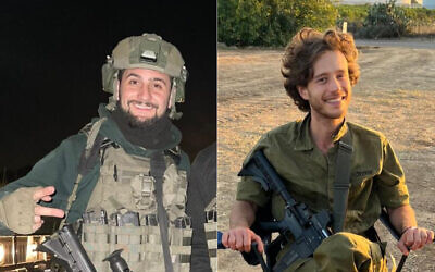 Master Sgt. (res.) Nahman Natan Hertz (left) and Master Sgt. (res.) Dan Kamhaji, killed in a Hezbollah drone attack near Metula, May 6, 2024. (Israel Defense Forces)