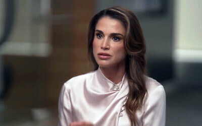 Jordan's Queen Rania speaks to CBS's "Face the Nation" in an interview aired May 5, 2024. (Screenshot, CBS)