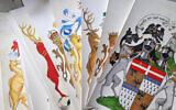 Reproductions of the coats of arms discovered at the Mt. Zion Hotel. (Anastasia Prokofyeva/IAA)