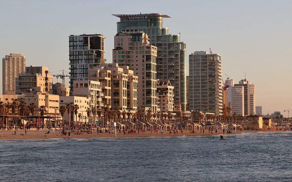 A view of the skyline of Israel's coastal city of Tel Aviv during the sunset, March 5, 2024. (Jack Guez / AFP) A view of the skyline of Israel's coastal city of Tel Aviv during the sunset, March 5, 2024. (Jack Guez / AFP)