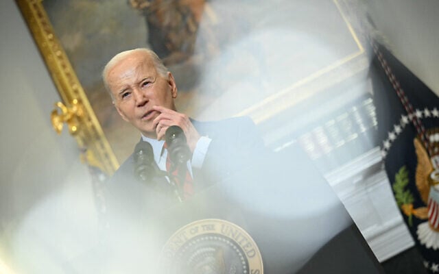 US President Joe Biden speaks about the protests over Israel's war against Hamas in Gaza that have roiled US college campuses, in the Roosevelt Room of the White House in Washington, DC, on May 2, 2024. (Drew Angerer / AFP)